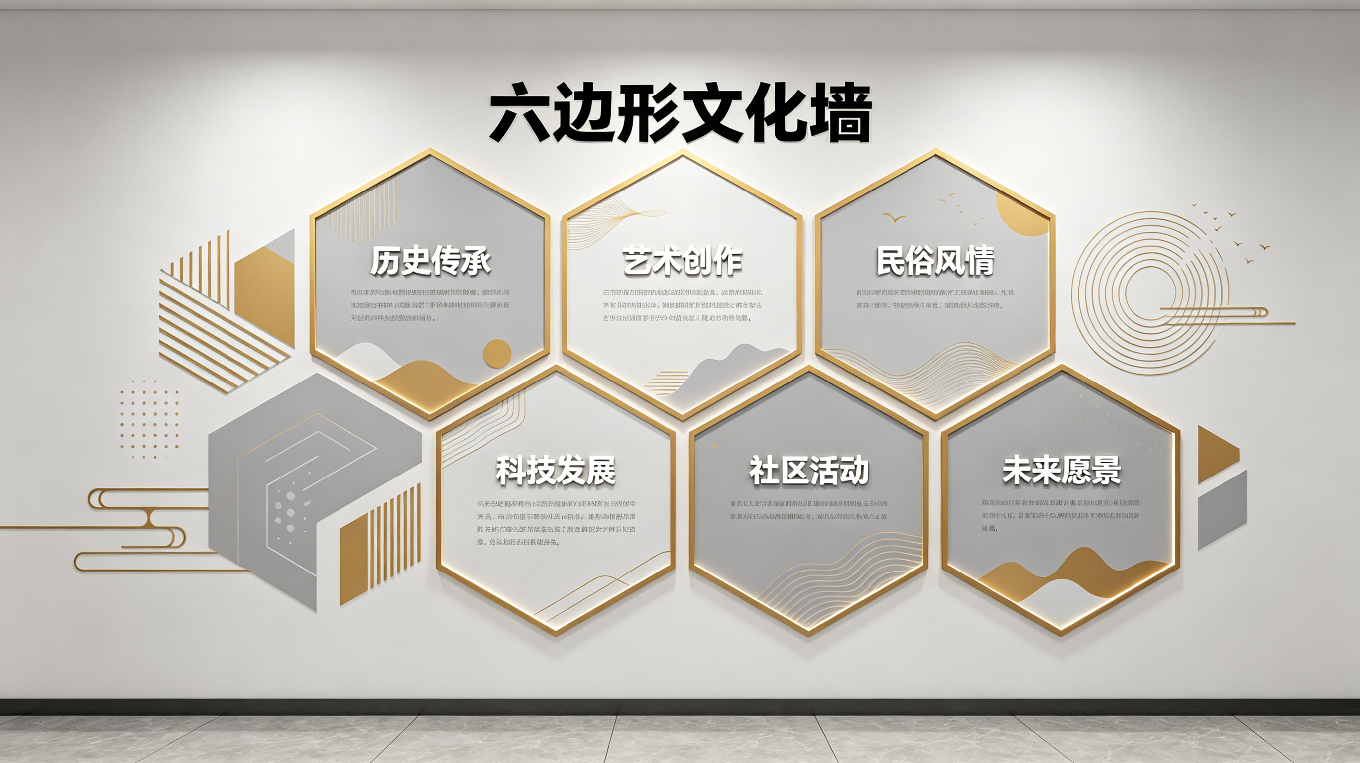 南江企业文化墙 | 六边形信息美学